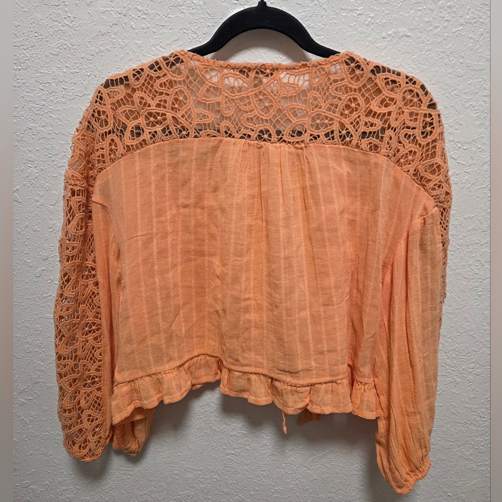 American Eagle Orange Open Crop Shrug - Picture 2 of 4